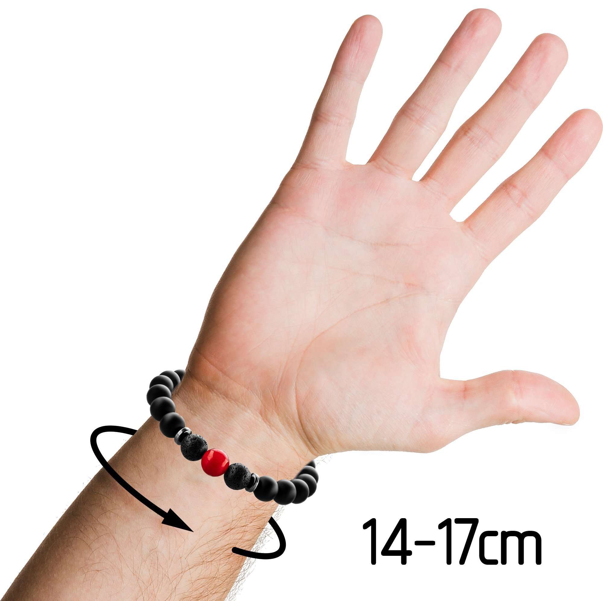 Chakra-Perlenarmbänder mit 8mm Schmuckstein-Perlen - FABACH#Stil_Muladhara (Rot)
