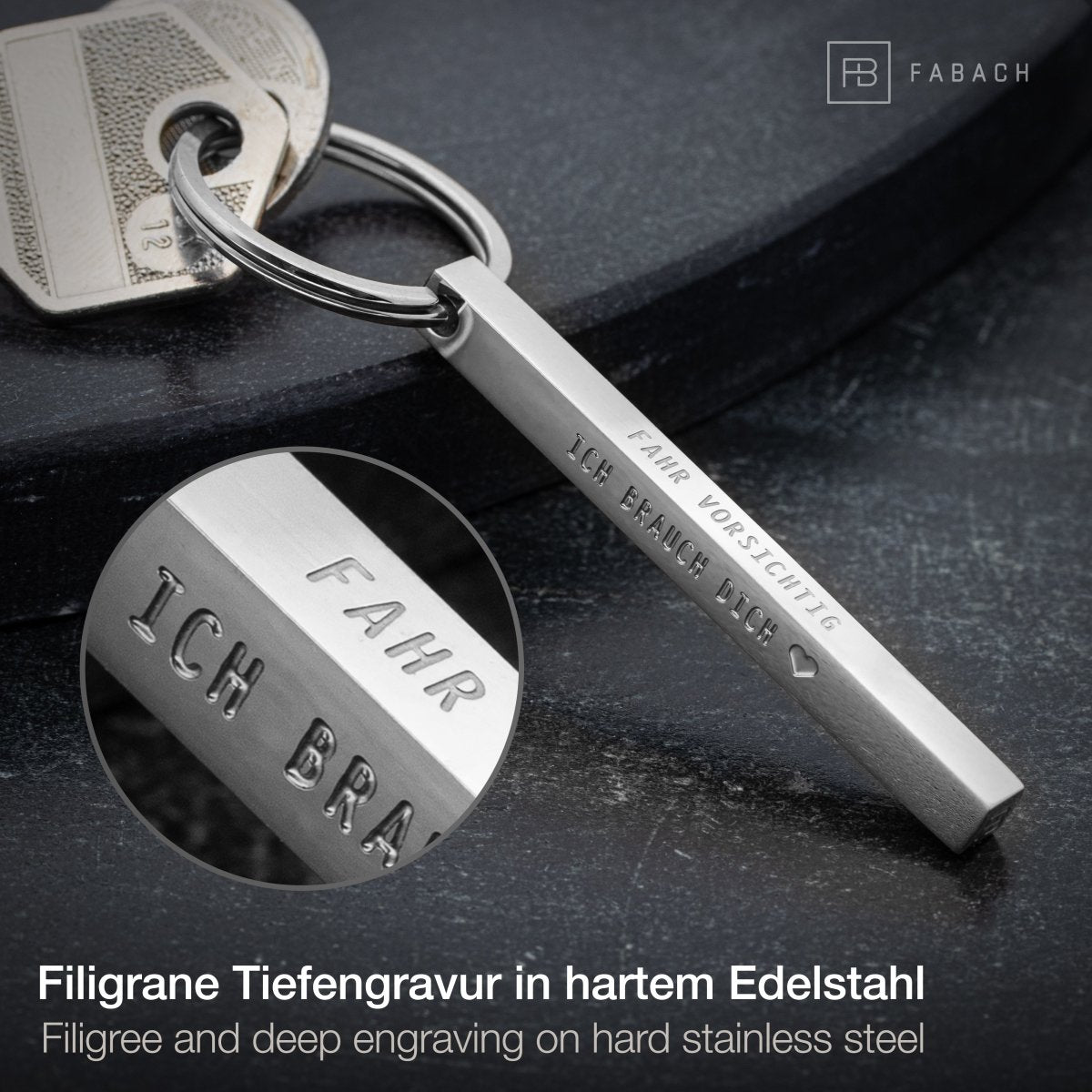 Schlüsselanhänger Fahr vorsichtig mit Wunschname - .de