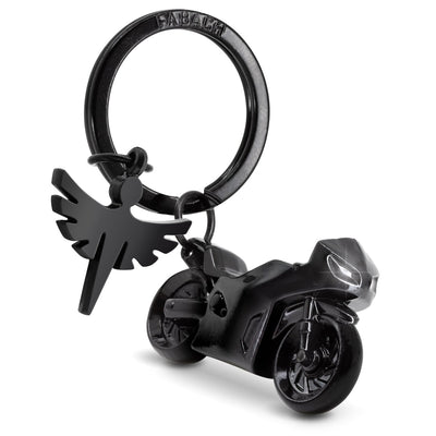 "Fabiel with motorcycle" guardian angel keychain motorcycle - angel lucky charm motorcyclist