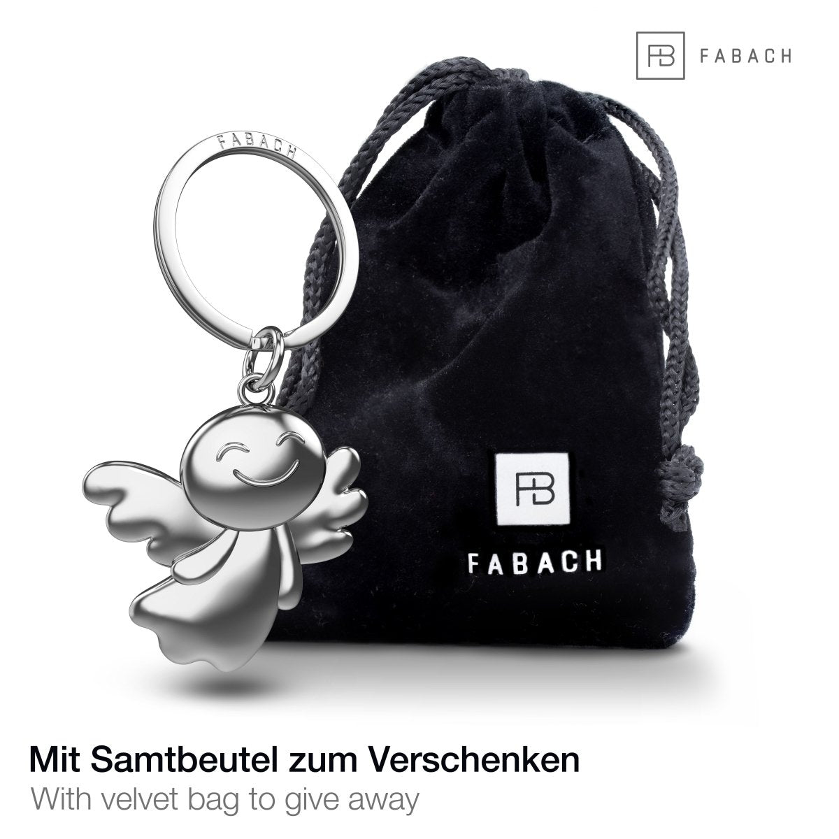 "Fly" Schutzengel Schlüsselanhänger - Engel Glücksbringer - FABACH#farbe_silber
