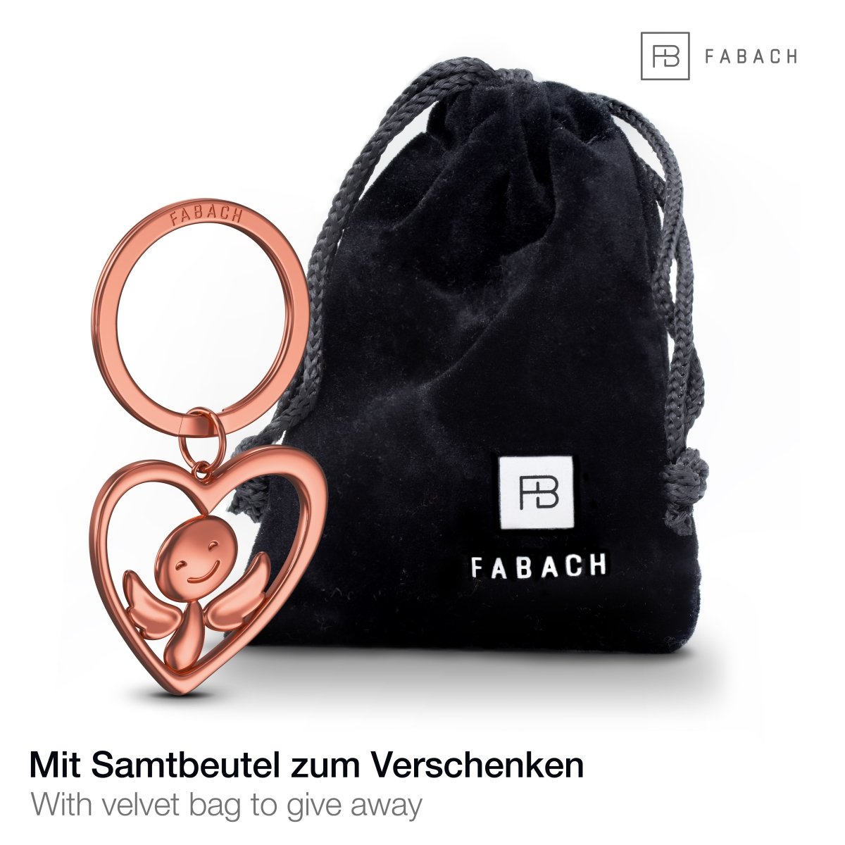 "Furfur im Herz" Schutzengel Schlüsselanhänger - Engel Glücksbringer - FABACH#farbe_roségold