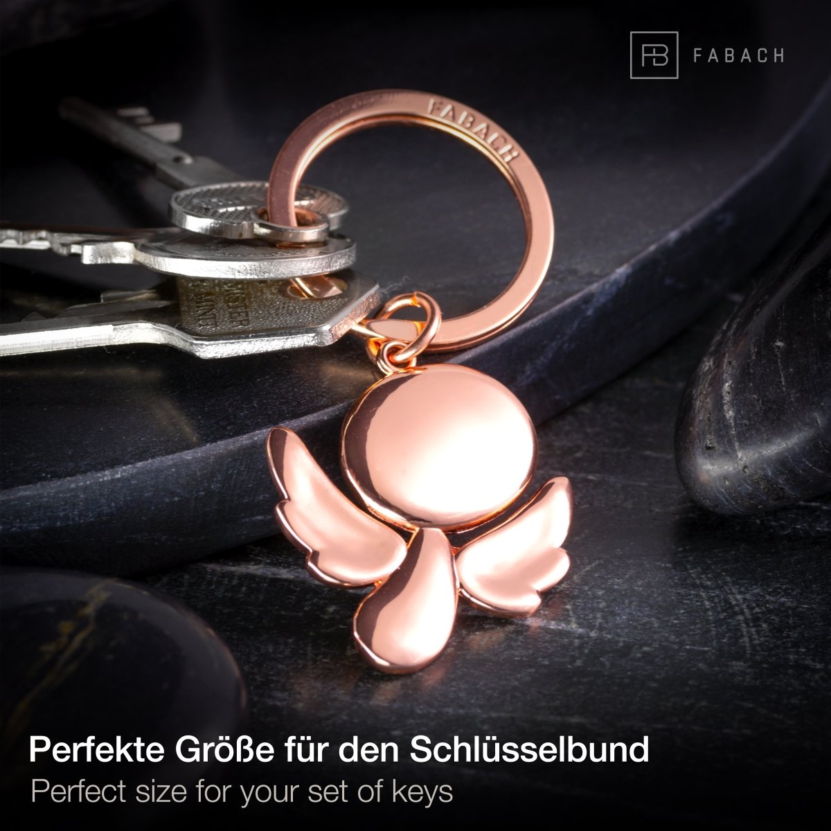 "Furfur" Schutzengel Schlüsselanhänger - Engel Glücksbringer - FABACH#farbe_roségold