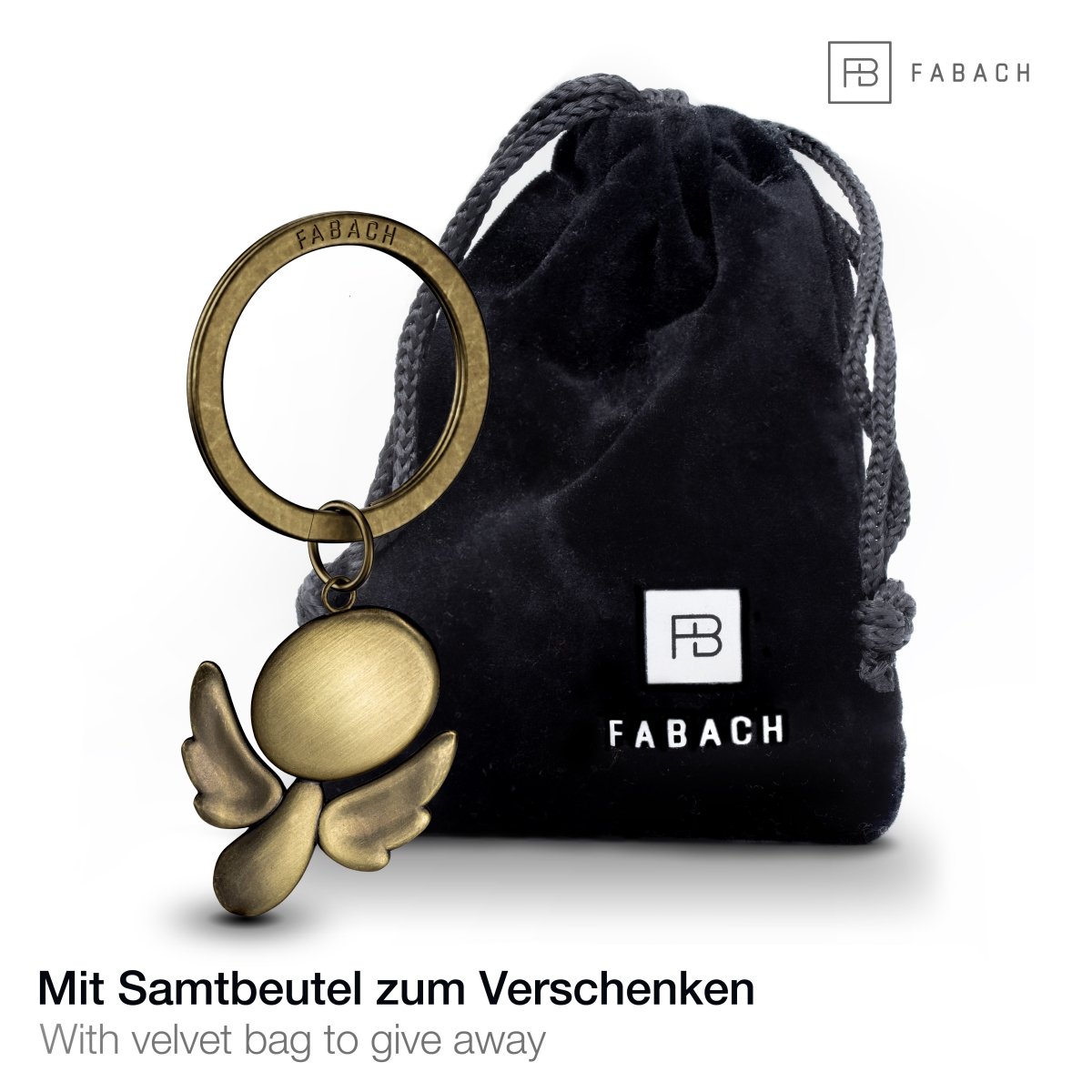 "Furfur" Schutzengel Schlüsselanhänger - Engel Glücksbringer - FABACH#farbe_antique bronze