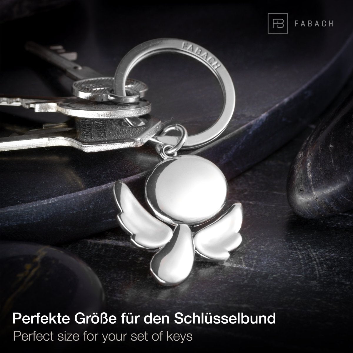 "Furfur" Schutzengel Schlüsselanhänger - Engel Glücksbringer - FABACH#farbe_silber