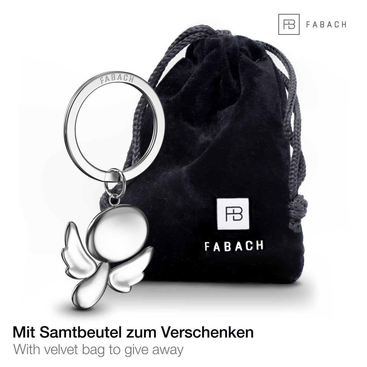 "Furfur" Schutzengel Schlüsselanhänger - Engel Glücksbringer - FABACH#farbe_silber