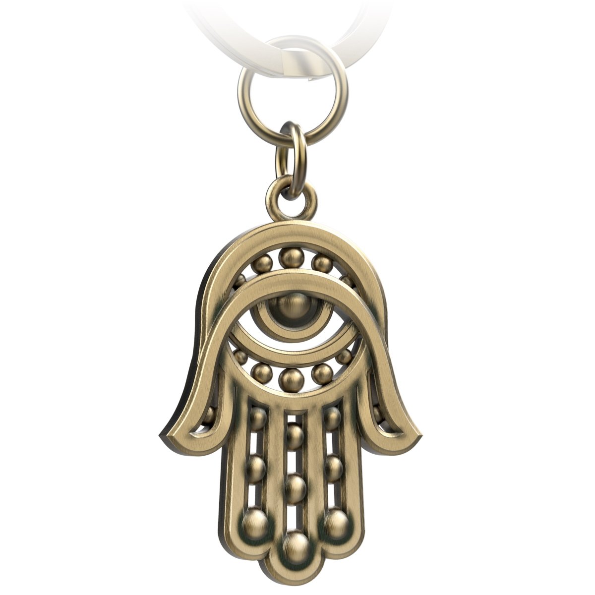 "Hamsa" Hand Fatimas Schlüsselanhänger Amulett - Hand der Fatima Talisman - Abwehr böses Auge - FABACH#farbe_antique bronze