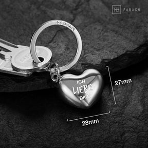 Herz Schlüsselanhänger mit Gravur - "Ich liebe dich" - Glücksbringer Geschenk für Partner Freundin Ehefrau