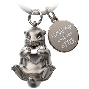 "I love you like no otter" Otter keychain "Otty" with engraving - Loving lucky charm with heart - Gift partner best friend