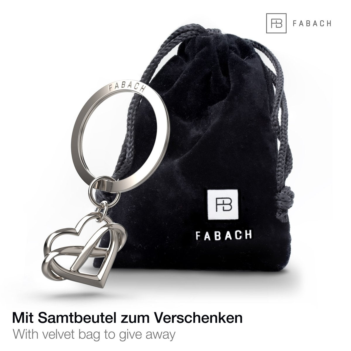 "Infinite Love" Herz Schlüsselanhänger mit Unendlichkeitszeichen - Unendlichkeit Anhänger mit Herz - FABACH#farbe_silber