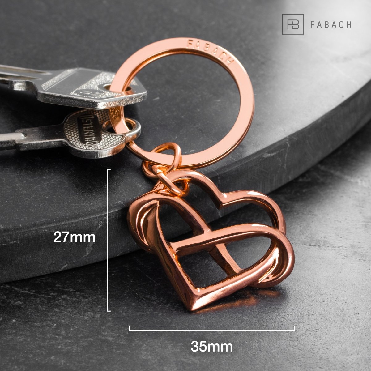 "Infinite Love" Herz Schlüsselanhänger mit Unendlichkeitszeichen - Unendlichkeit Anhänger mit Herz - FABACH#farbe_roségold