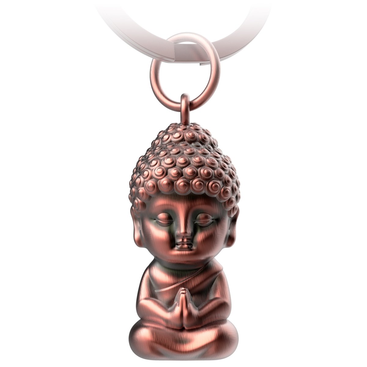 "Karma" Buddha Schlüsselanhänger - Buddha Anhänger - Mini-Buddha Glücksbringer Auto - Chakra Yoga Geschenk Figur - FABACH#farbe_antique roségold