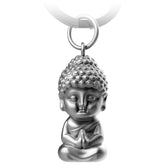 "Karma" Buddha Schlüsselanhänger - Buddha Anhänger - Mini-Buddha Glücksbringer Auto - Chakra Yoga Geschenk Figur - FABACH#farbe_antique silber