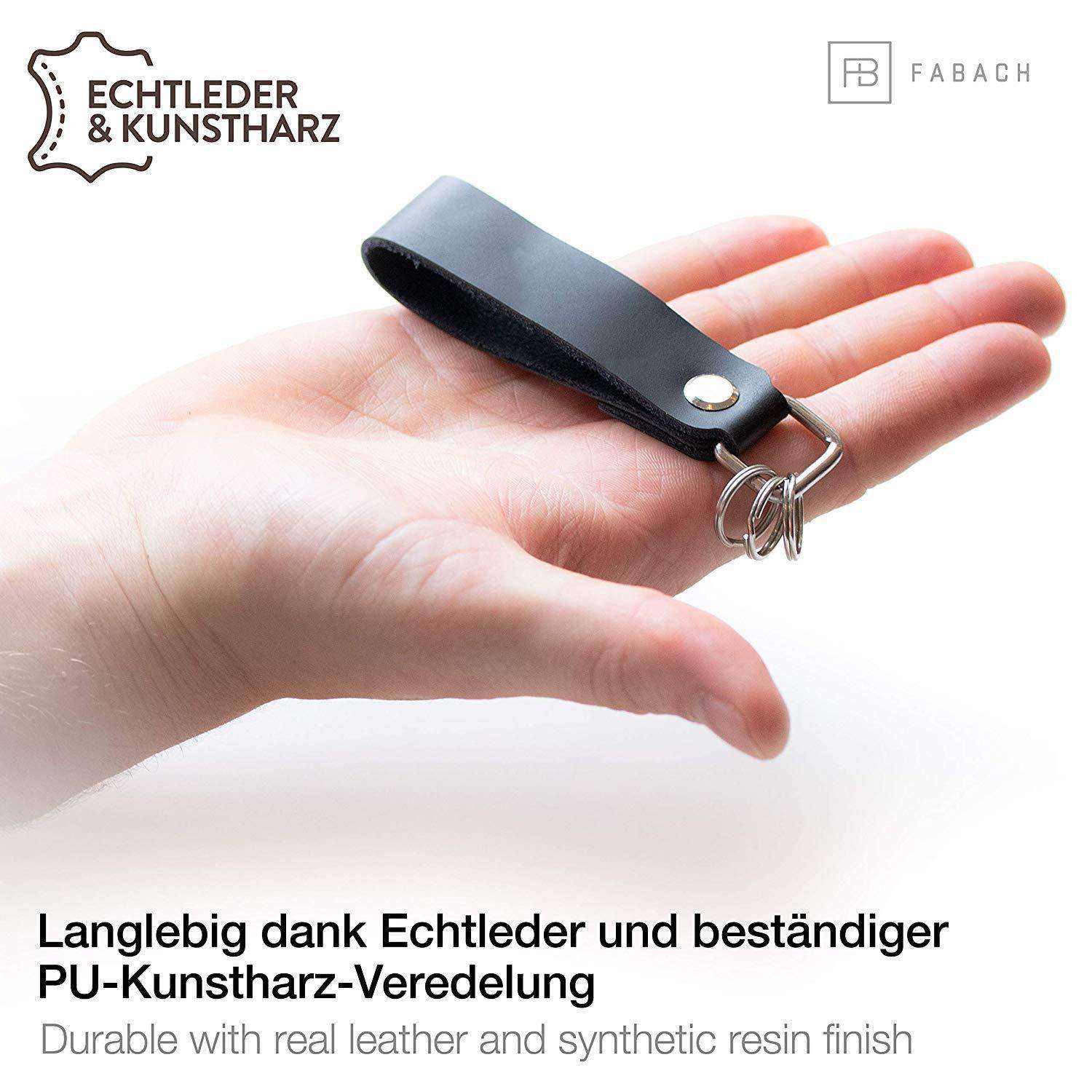Leder-Schlüsselanhänger mit wechselbarem Schlüsselring (ohne Text/Motiv)