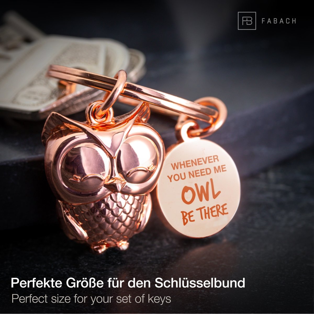 "Owl be there" Eule Schlüsselanhänger "Owly" mit Gravur - Süße Eule Glücksbringer