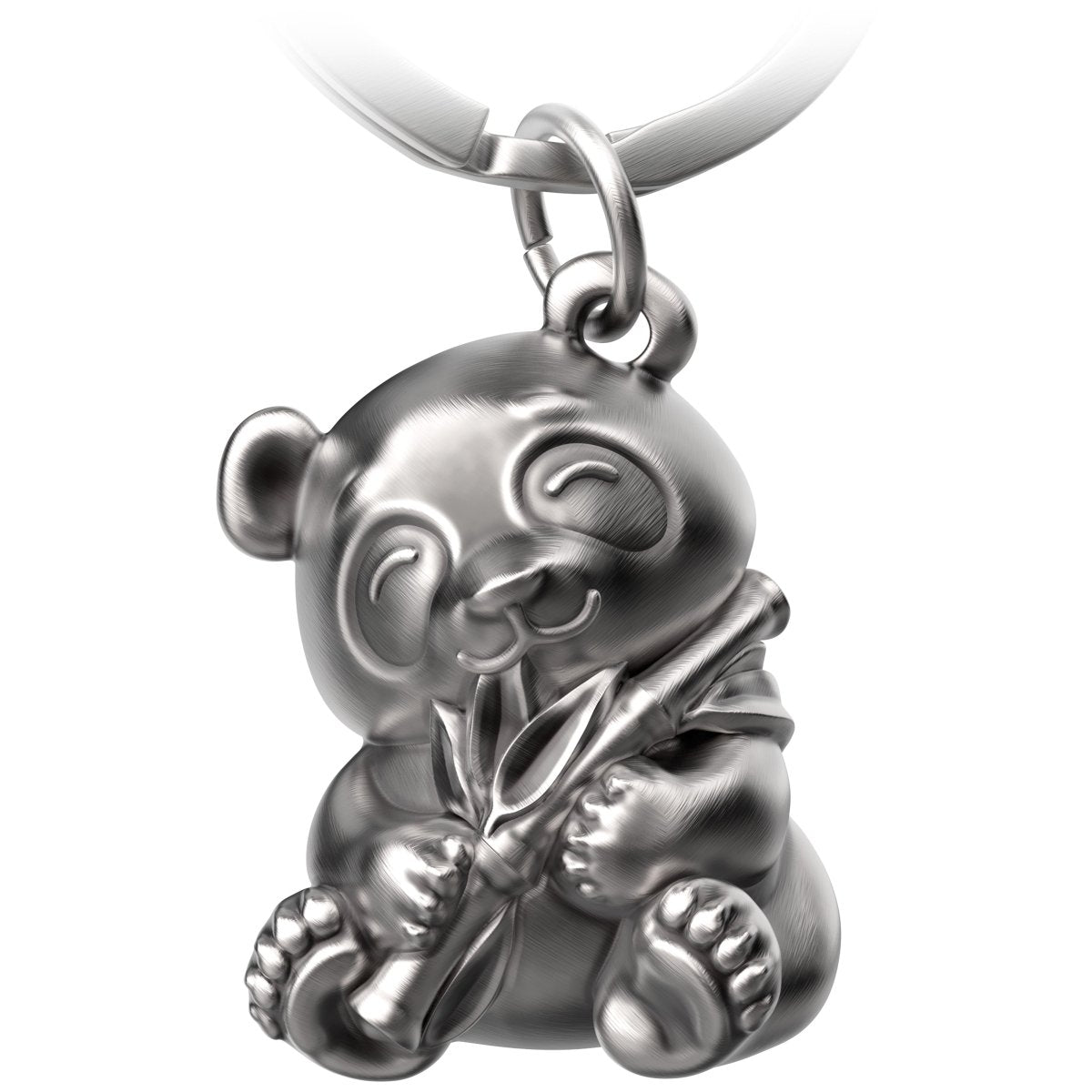 Panda Bär Schlüsselanhänger "Tao" - Süßer Glücksbringer - Geschenk für Panda Bär Liebhaber - FABACH#Farbe_Antique Silber