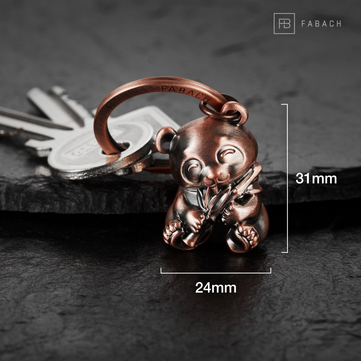 Panda Bär Schlüsselanhänger "Tao" - Süßer Glücksbringer - Geschenk für Panda Bär Liebhaber - FABACH#Farbe_Antique Roségold