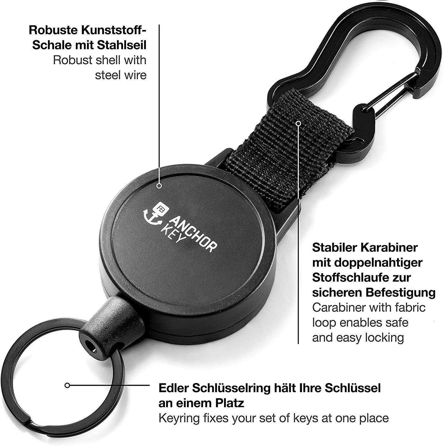 "Anchor Key" Schlüsselrolle Schlüsselanhänger-Jojo mit ausziehbarem Stahlseil