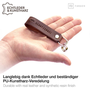 "Schutzengel" Leder-Schlüsselanhänger mit wechselbarem Schlüsselring
