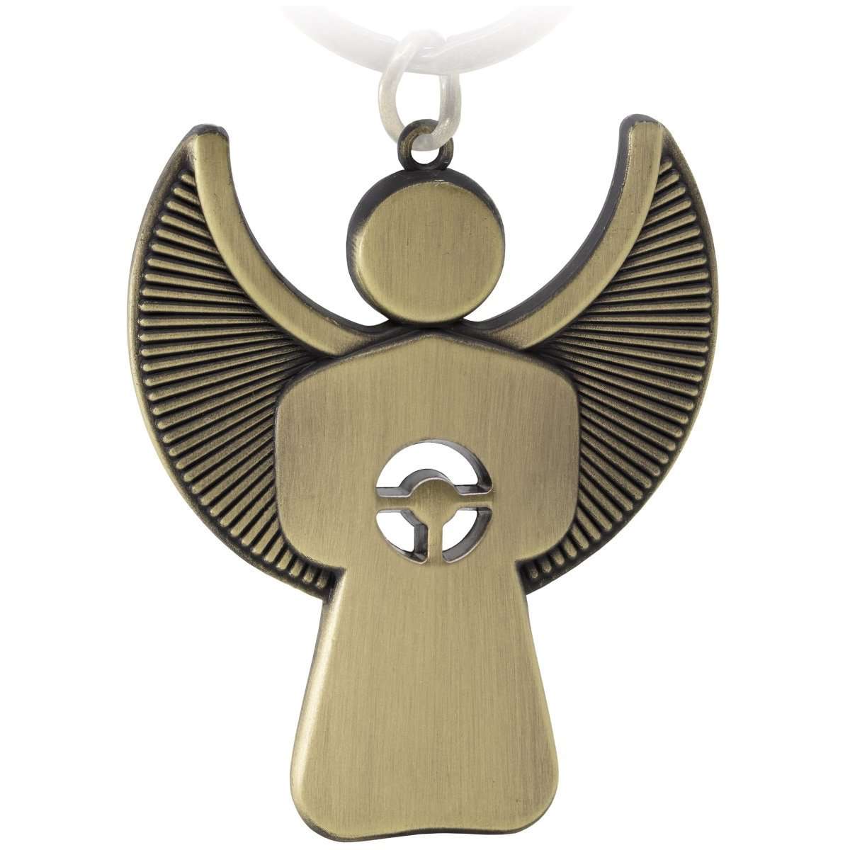 "Pikto" Schutzengel Schlüsselanhänger mit Lenkrad - Engel Glücksbringer#farbe_antique bronze