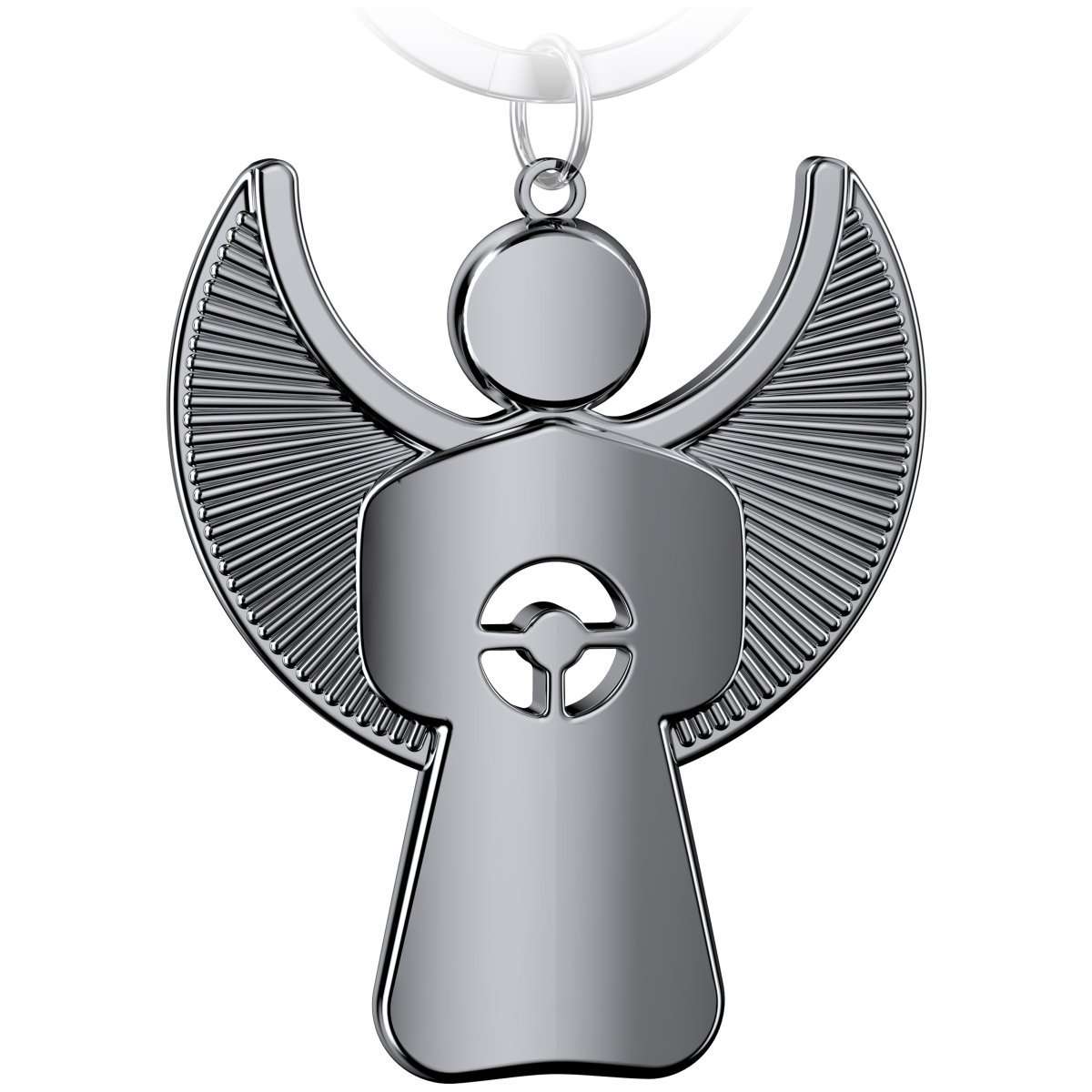 "Pikto" Schutzengel Schlüsselanhänger mit Lenkrad - Engel Glücksbringer#farbe_silber
