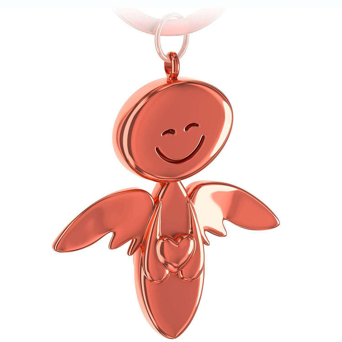 "Smile" Schutzengel Schlüsselanhänger mit Herz - Engel Glücksbringer - FABACH#farbe_roségold#personalisierung_ohne gravur
