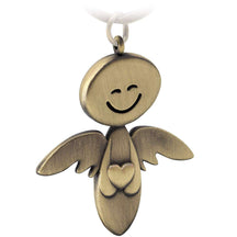 "Smile" Schutzengel Schlüsselanhänger mit Herz - Engel Glücksbringer - FABACH#farbe_antique bronze#personalisierung_ohne gravur