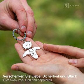"Smile" Schutzengel Schlüsselanhänger mit Lenkrad - Engel Glücksbringer - FABACH