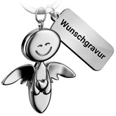 "Smile" mit Herz - Schutzengel Schlüsselanhänger - Engel Glücksbringer - FABACH"Smile" mit Herz - Schutzengel Schlüsselanhänger - Engel Glücksbringer - FABACH#farbe_silber#personalisierung_mit gravur (+5.00€)