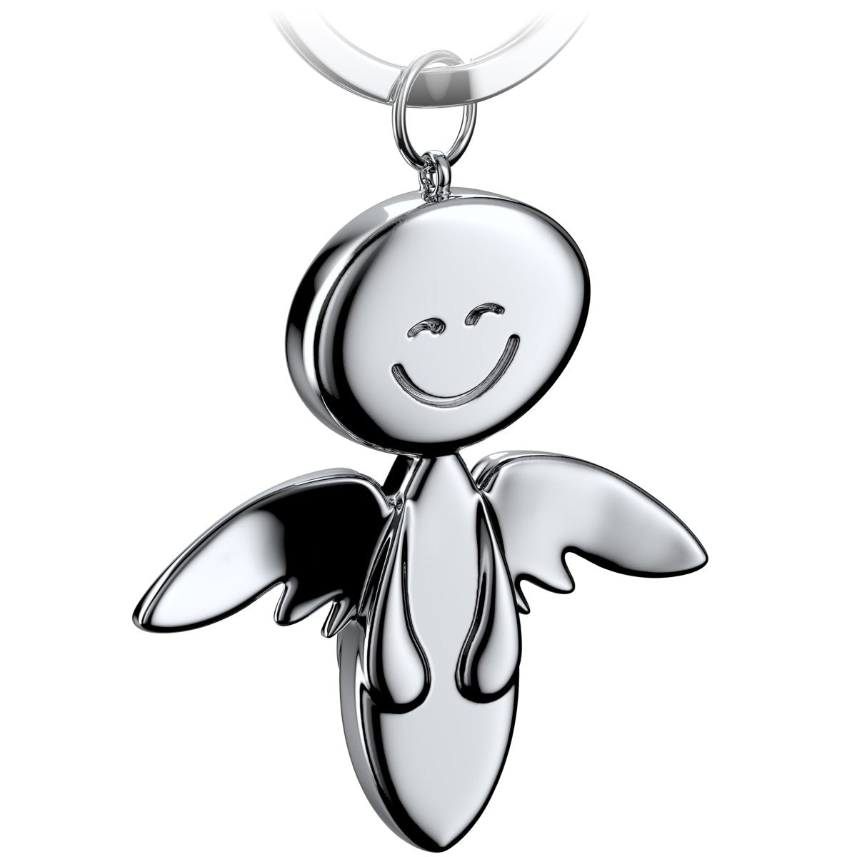 "Smile" Schutzengel Schlüsselanhänger - Engel Glücksbringer - FABACH#farbe_silber