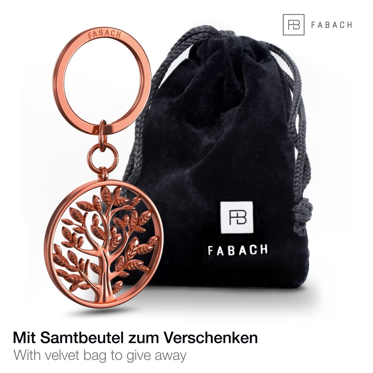 "Spring" Lebensbaum Schlüsselanhänger - Baum des Lebens Anhänger als Glücksbringer für den Schlüsselbund - FABACH#farbe_roségold