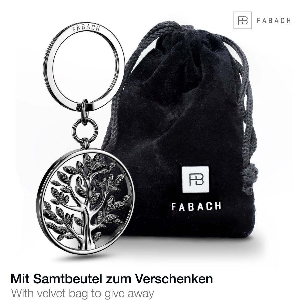 "Spring" Lebensbaum Schlüsselanhänger - Baum des Lebens Anhänger als Glücksbringer für den Schlüsselbund - FABACH#farbe_silber