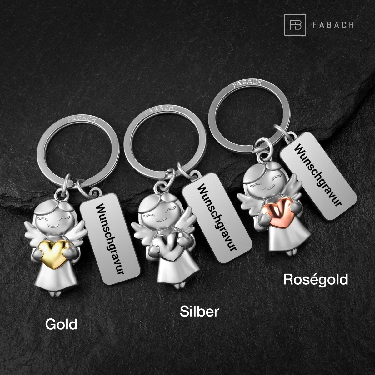 "Star" Schutzengel Schlüsselanhänger - Glücksengel mit Herz - Engel Glücksbringer - FABACH#personalisierung_mit gravur (+5.00€)