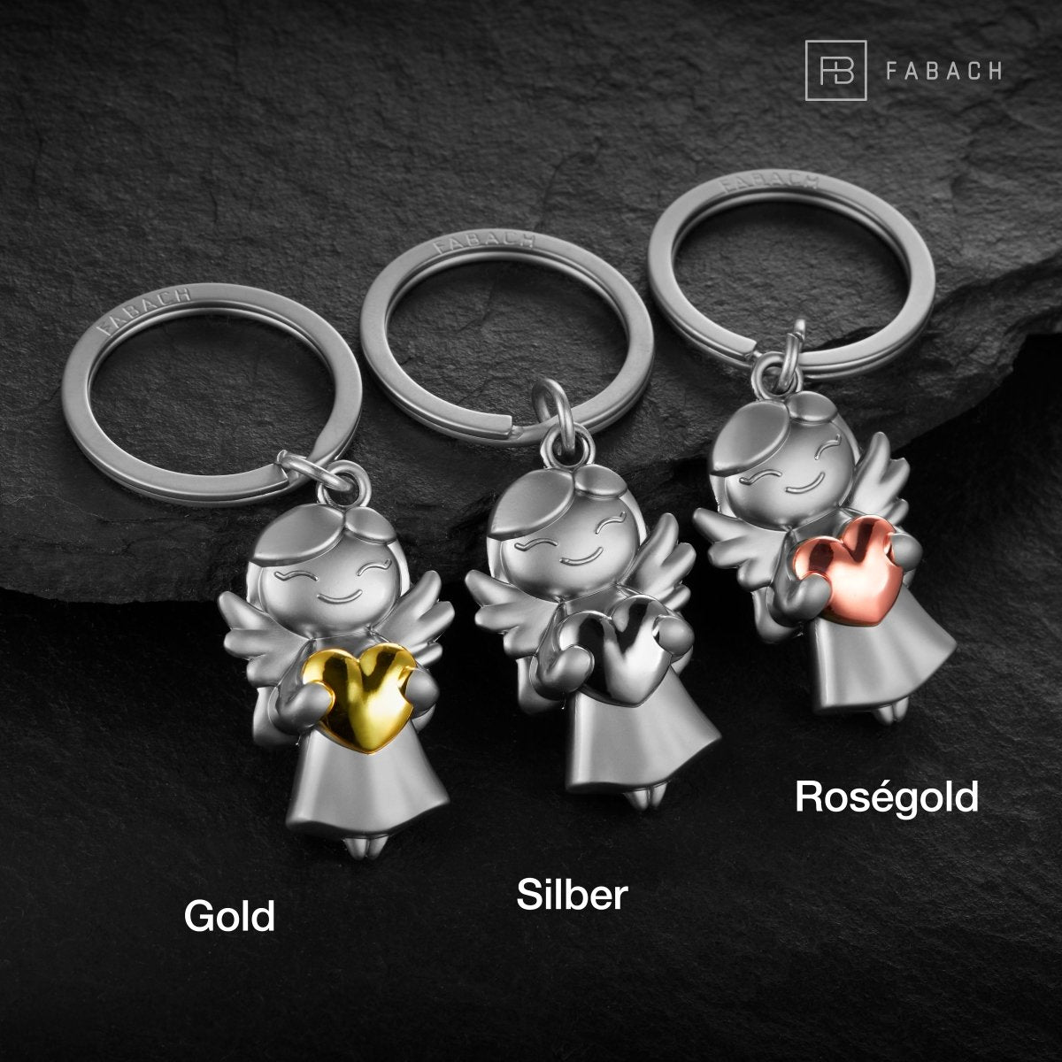 "Star" Schutzengel Schlüsselanhänger - Glücksengel mit Herz - Engel Glücksbringer - FABACH#personalisierung_ohne gravur