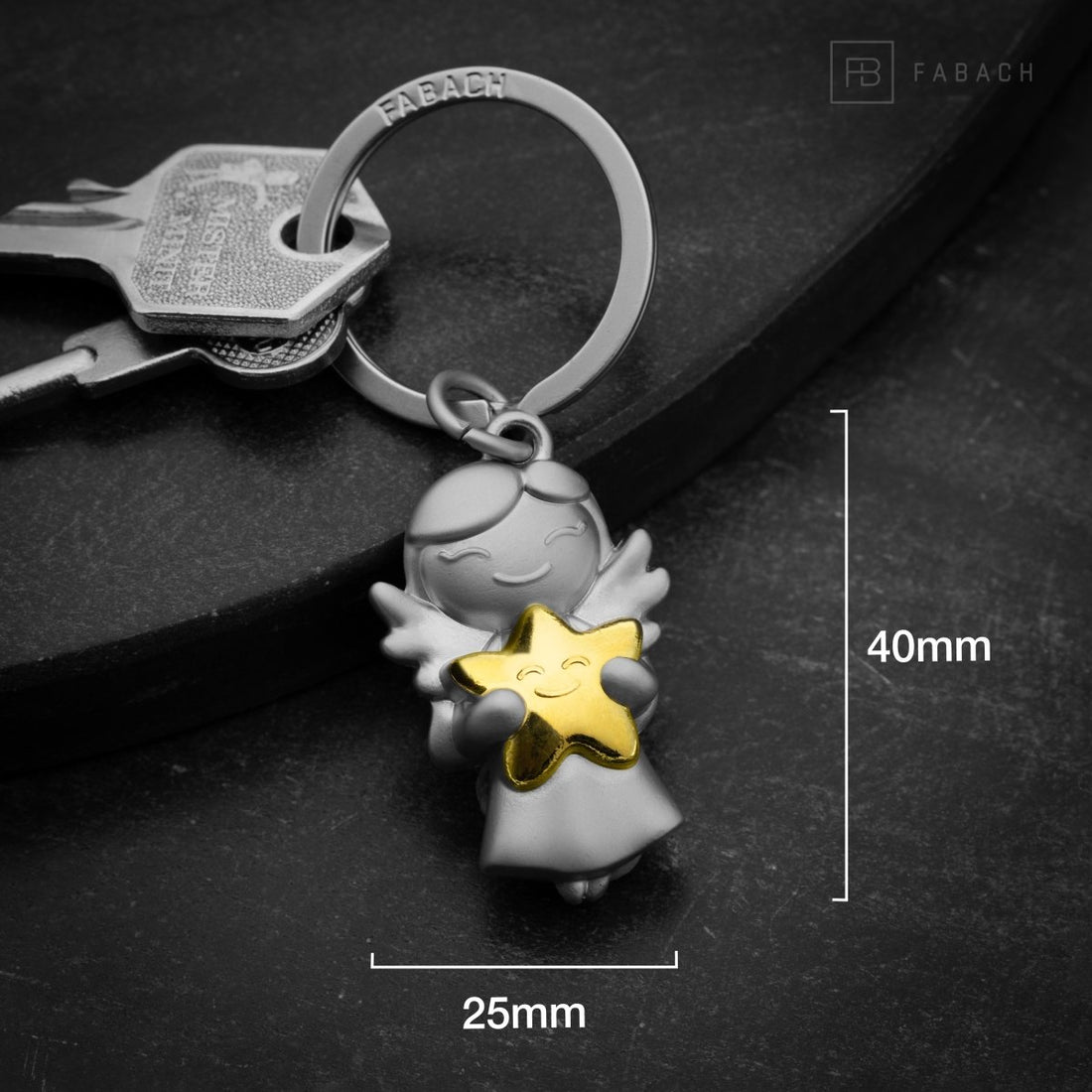 Schutzengel Schlüsselanhänger Für Beste Freundin - Mit Stern & Persönlicher Gravur