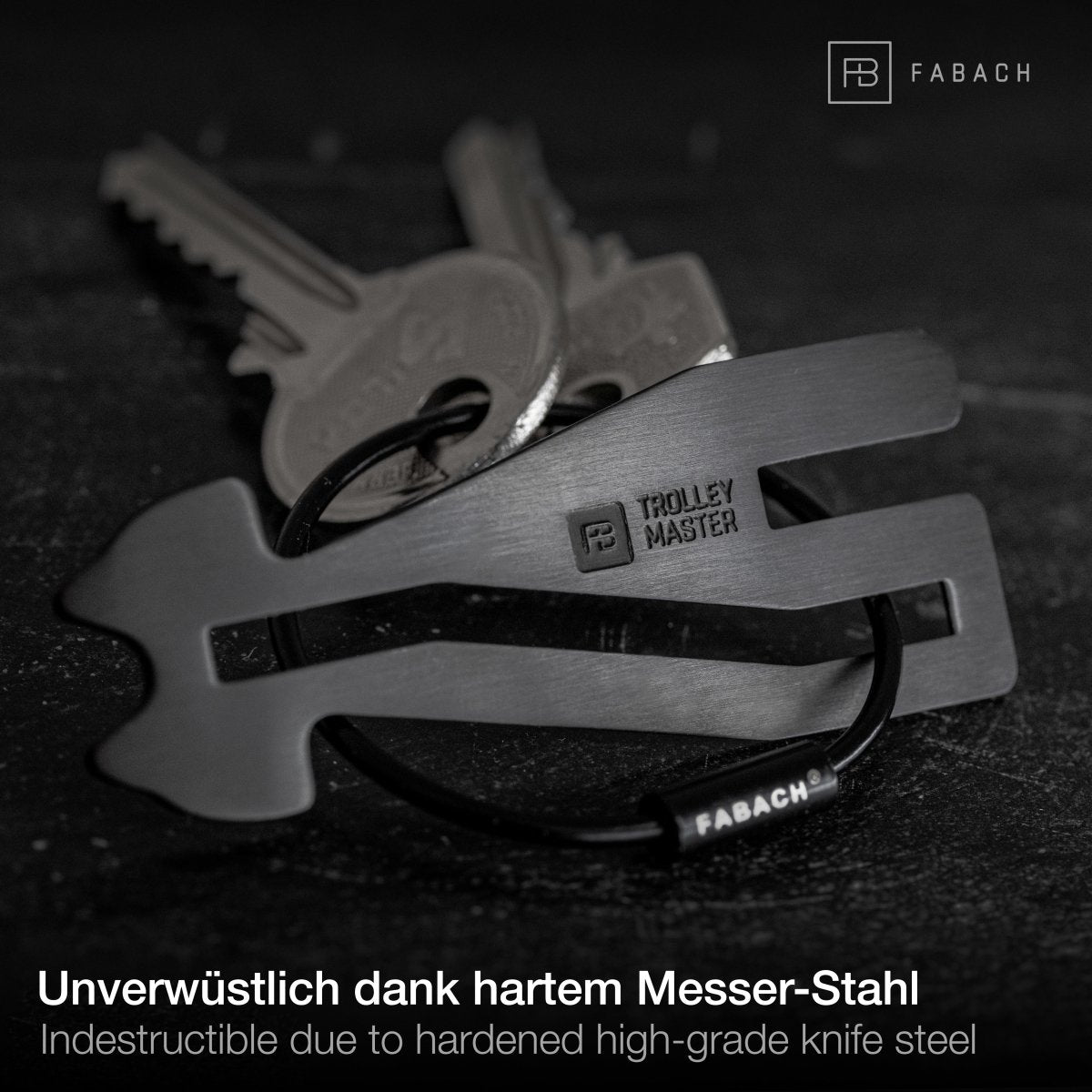 "Trolley Master Stainless Steel Series" - Der erste Einkaufswagenlöser für alle Einkaufswagen - Das Original bald auch in Edelstahl - FABACH#farbe_schwarz