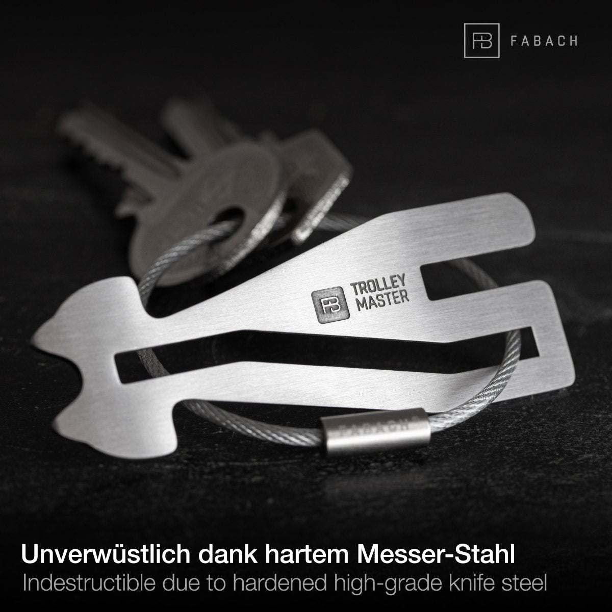 "Trolley Master Stainless Steel Series" - Der erste Einkaufswagenlöser für alle Einkaufswagen - Das Original bald auch in Edelstahl - FABACH#farbe_silber