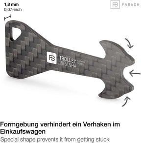 "Trolley Piranha - Carbon Series" Stabiler Einkaufswagenlöser aus ultraleichtem Carbon - FABACH