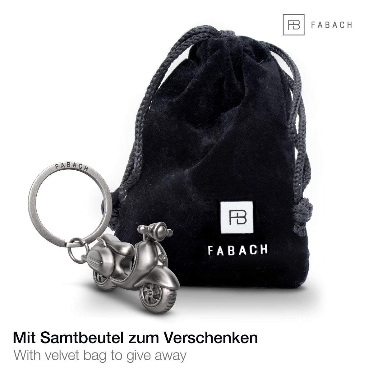 "Vespa" Schlüsselanhänger - Geschenk Roller Schlüsselanhänger für Rollerfahrer und Vespa Fans - FABACH#farbe_antique silber