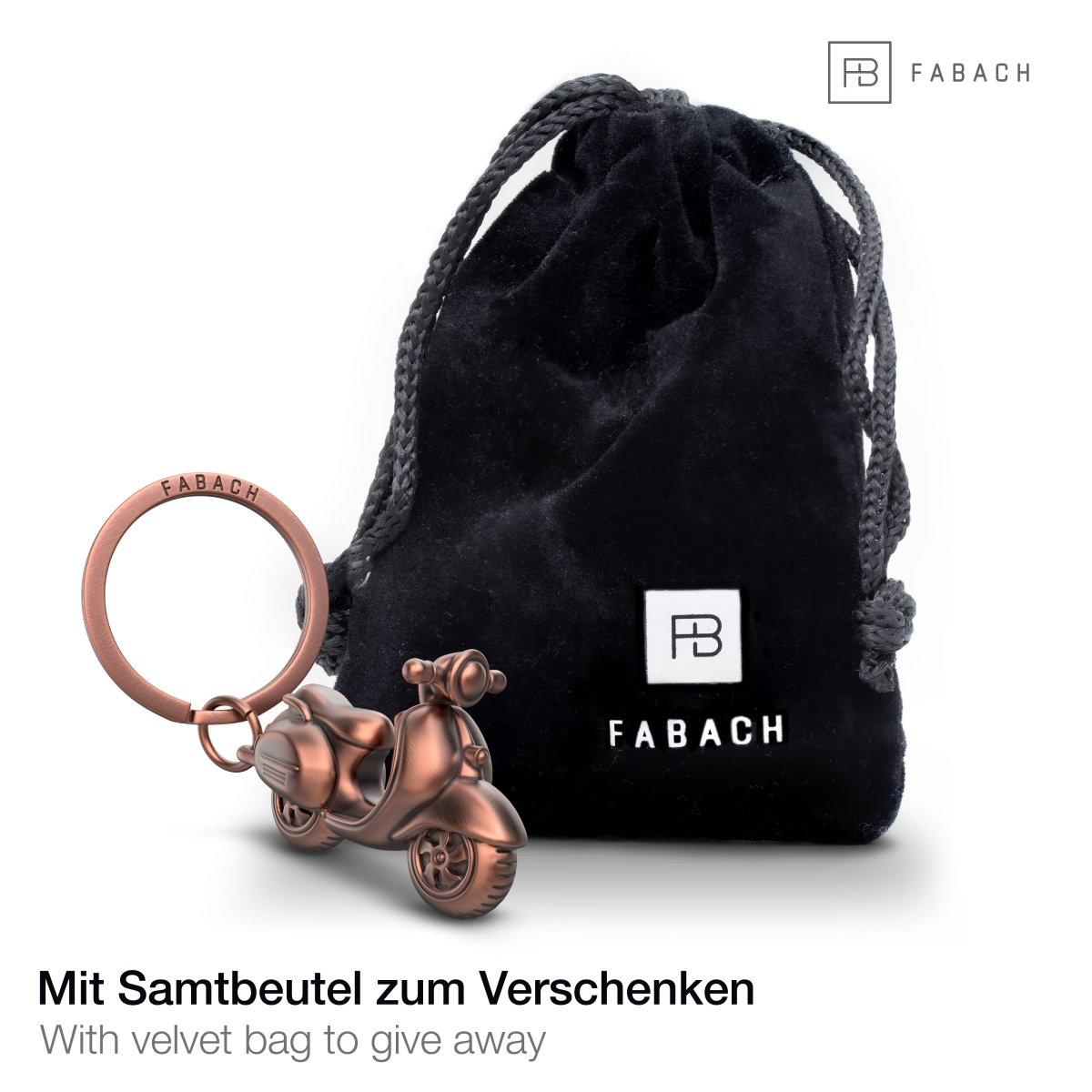 "Vespa" Schlüsselanhänger - Geschenk Roller Schlüsselanhänger für Rollerfahrer und Vespa Fans - FABACH#farbe_antique roségold