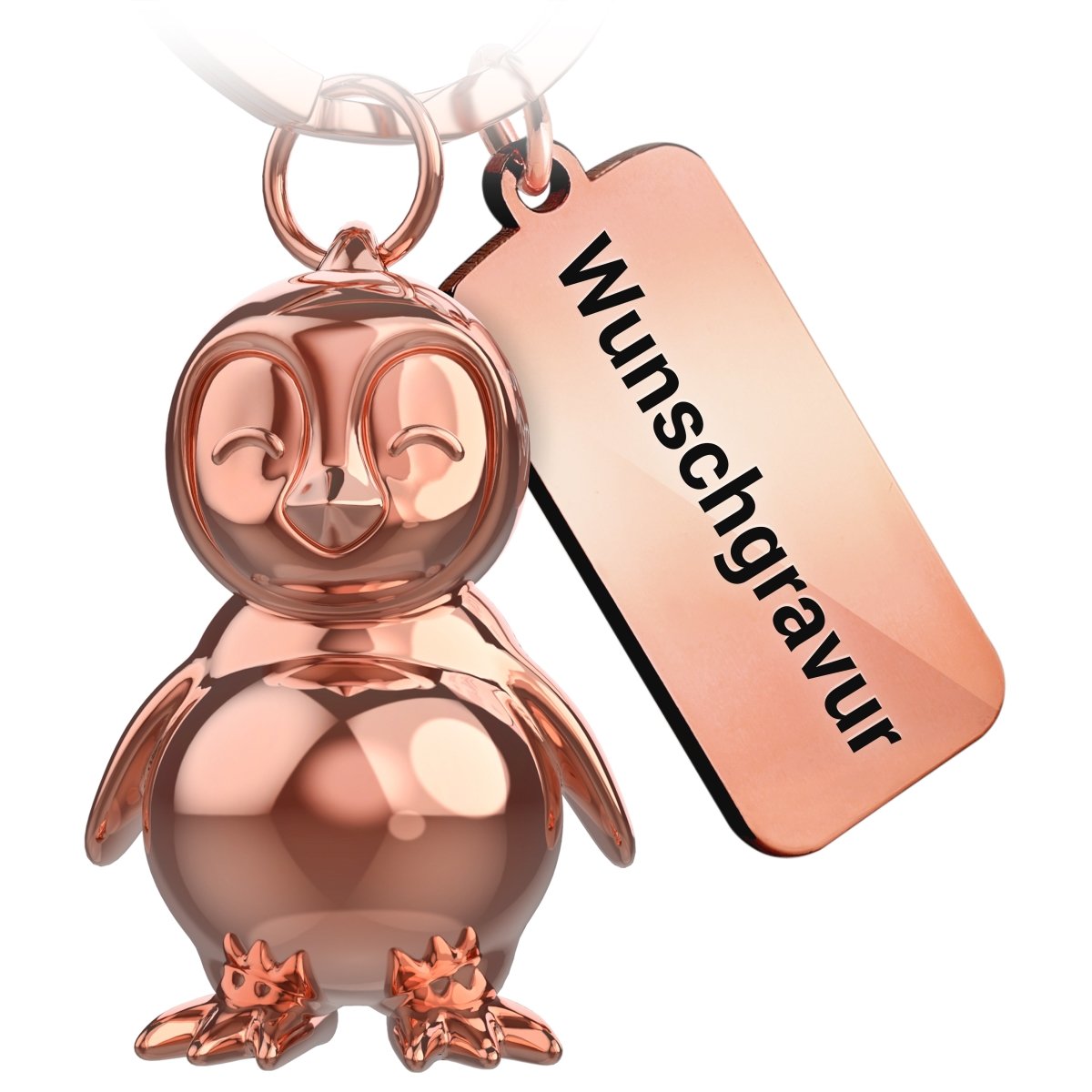 "You're my penguin" Pinguin Schlüsselanhänger "Frosty" mit Gravur - Süßer Pinguin Glücksbringer als Geschenk für Partner - FABACH#farbe_roségold#botschaft_eigene gravur (+3.00€)
